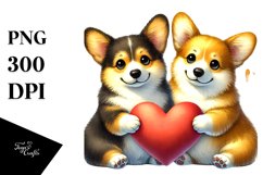 Pembroke Welsh Corgi Double Tail Heart PNG Product Image 1