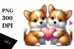 Pembroke Welsh Corgi Double Tail Heart PNG Product Image 1