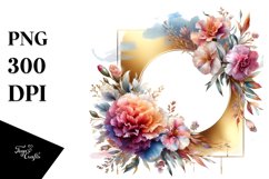 Abstract Horizontal Frame Watercolor Sublimation Clipart Product Image 3