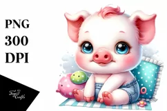 Cute Small Baby Pig | Sublimation | Clipart Product Image 1