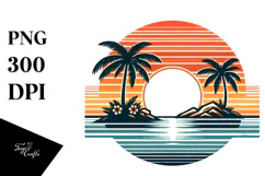 Retro Tropical Beach Sunset, 20 oz Tumbler Product Image 1