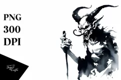 Halloween Image with Demon, Sinister PNG Product Image 1