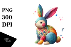 Wooden Bunny Digital Painting PNG Product Image 1