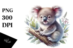Baby Koala with Big Eyes PNG Product Image 1