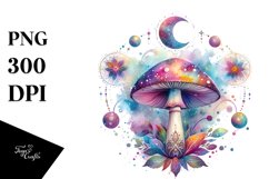 colorful Magical Celestial Astral Mushroom Splash | Clipart Product Image 1