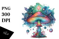 colorful Magical Celestial Astral Mushroom Splash | Clipart Product Image 3