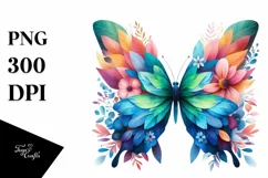 Abstract Watercolor Butterfly PNG Product Image 3