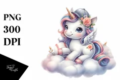 Cute Baby Unicorn Baseball | Sublimation | Clipart Product Image 3