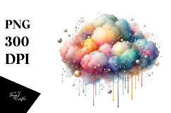Colorful Metallic Watercolor Cloud | Drips Product Image 1