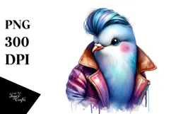Cute Baby Dove Watercolor PNG Product Image 1