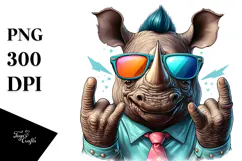 a Vibrant Watercolor Rhino Rocker Sign Product Image 1