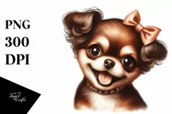 Smiling Puppy Portrait | Watercolor Clipart Product Image 1
