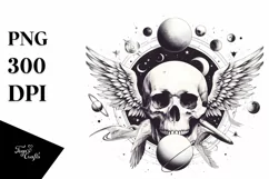 Simple Skull Digital Clipart, Transparent PNG Product Image 1