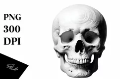 Simple Skull Digital Clipart, Transparent PNG Product Image 1