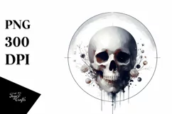 Simple Skull Digital Clipart, Transparent PNG Product Image 3
