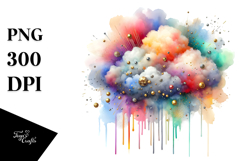 Colorful Metallic Watercolor Cloud | Drips Product Image 1