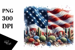 Watercolor Flag USA Collors Sublimation Clipart Product Image 1