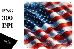 Detailed Watercolor USA Flag Product Image 1