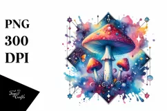 Magical Celestial Mushroom Tarot, High-Res PNG Product Image 1