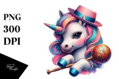 Colorful Baby Unicorn in Latin Club PNG Product Image 3