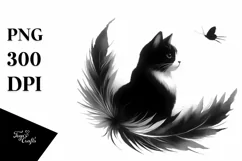 Simple Black Cat Clipart, Transparent PNG Product Image 3