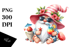 Whimsical Gnome with Cocktail PNG Product Image 1
