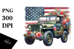 Vintage Oilish Jeep PNG Product Image 1