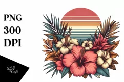 Vintage Flower Sunset Clipart Product Image 3