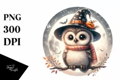 dressed for Halloween Baby Owl PNG Product Image 3