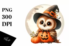 dressed for Halloween Baby Owl PNG Product Image 1