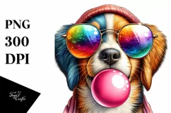 Fun Puppy Sunglasses Chewing Gum | Sublimation Clipart Product Image 3