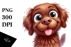 Cute Watercolor Chesapeake Bay Retriever Transparent PNG Product Image 1
