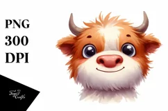 Funny Expressive Highland Cow, High-Res Clipart Product Image 1