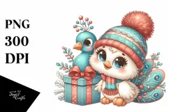 Cute Baby Peacock Retro PNG Product Image 1