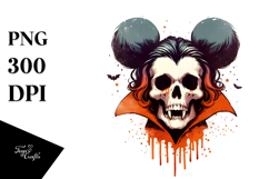 Simplistic Vampire Skull,High-Res PNG Product Image 1