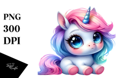 Funny Cute Unicorn with Cool Haircut, Expressive Face, Product Image 1