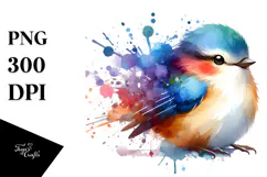Colorful Bird Splashes, Transparent PNG Product Image 1
