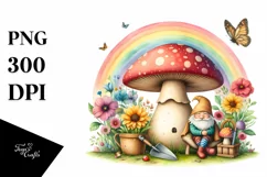 Colorful Gnome House Rainbow Butterfly | Sublimation, Product Image 1