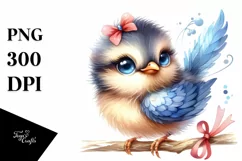 Cute Baby Bird Watercolor PNG Product Image 3