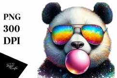 Colorful Panda Sunglasses Chewing Gum | Sublimation Clipart Product Image 3