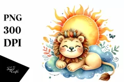 Colorful Smiling Baby Lion Clipart Product Image 1