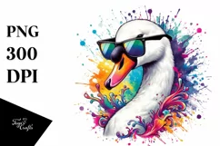 Colorful Swan Sunglasses | Sublimation Clipart Product Image 3