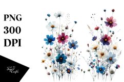 Bold Watercolor Wild Flowers | Sublimation | Clipart Product Image 1