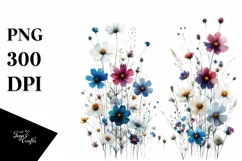 Bold Watercolor Wild Flowers | Sublimation | Clipart Product Image 1
