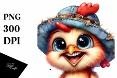 Funny Baby Rooster Portrait PNG Product Image 1