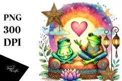 Frog with Star and Big Heart PNG Product Image 1