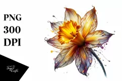 Shiny Detailed Daffodil | Watercolor Clipart Product Image 3