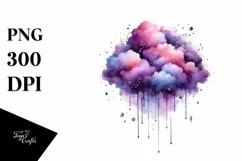 Colorful Purple Watercolor Cloud | Clipart Product Image 3