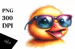 Smiling Duck Sunglasses | Watercolor Clipart Product Image 3