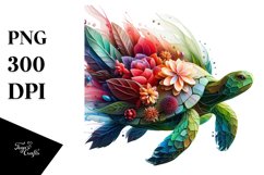 Abstract Watercolor Turtle PNG Product Image 3